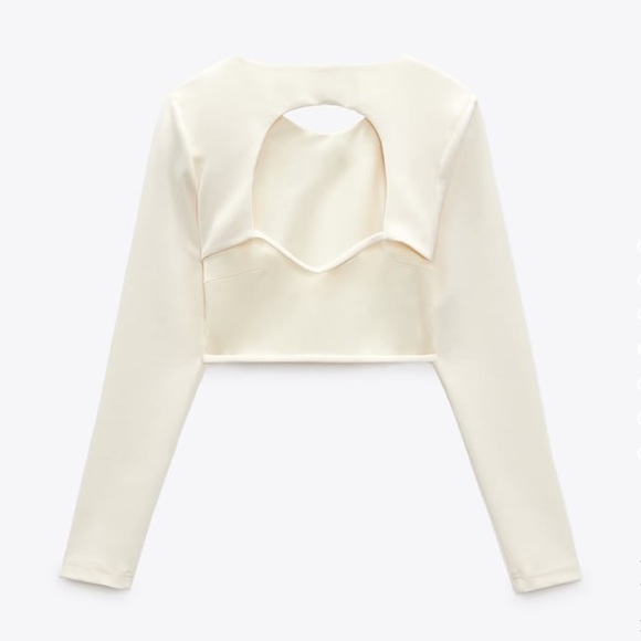 COPY - Zara Cream Crop Top and Ruched Mini Skirt - Picture 3 of 4